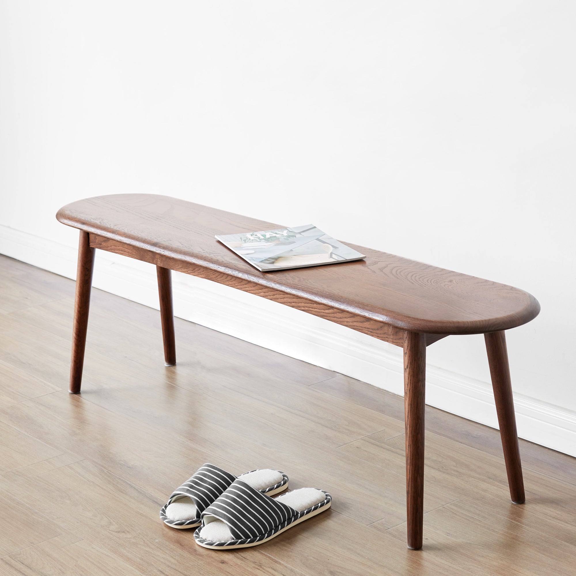 Japandi Solid Walnut Bench - Raico Store